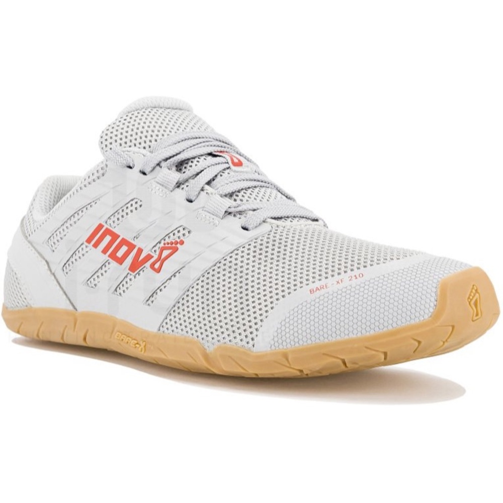 NIB Inov8 Bare XF 210 V3 Barefoot Training Sneaker Shoe 8 Women Light Grey Coral